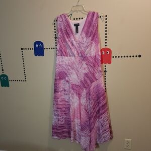 Maggie Barnes Purple and Pink Swirl Midi Dress 22W
